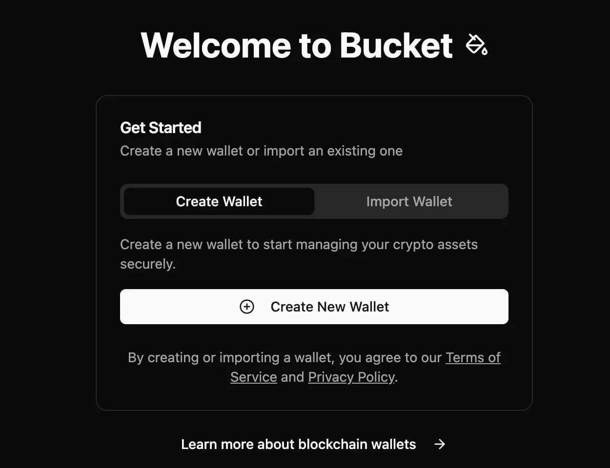 Bucket: A Web Based Crypto Wallet